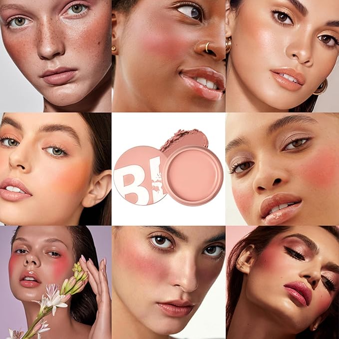 MAEPEOR Cream Blush 9 Color Smooth High-Pigmented Buildable Face Blush Long-Lasting Natural Look Face Blush for Cheeks (Color 04)