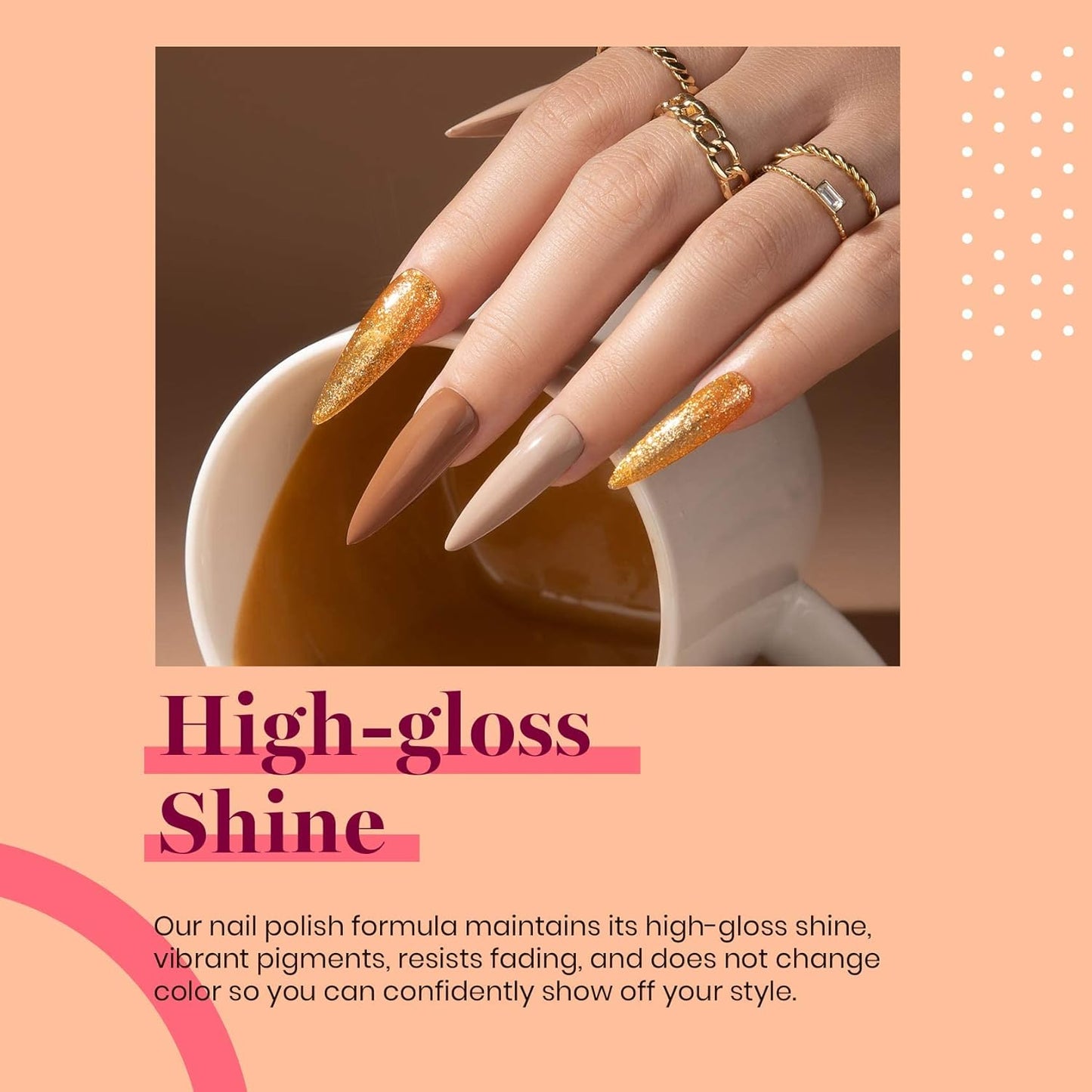Beetles Brown Gel Nail Polish, 1Pcs 15ml Brown Fall Color Gel Polish Soak Off Nail Art Manicure Salon DIY Uv Lamp Nail Design Decoration at Home