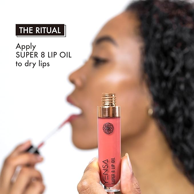 YENSA Super 8 Lip Oil, Natural Korean Moisturizing Gloss, No-Sticky Transparent Formula For Hydrating Lip Care (Rising Ruby) .22 fl oz