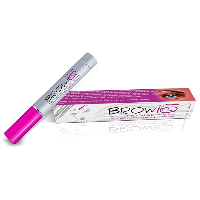 Eyebrow Growth Serum (5 ML) Support for Natural Thicker Looking Brows and Eyelashes With Octatein Complex, Biotin, Botanical Extract, Hyaluronic Acid, Tea Extract, Vitamin, Fragrance Free, BrowIQ