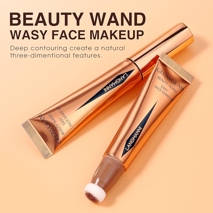 LANGMANNI Liquid Contour Beauty Wand, Face Concealer Contouring,Highlighter,Blusher Stick with Big Cushion Applicator.Cream Contour Stick For Finish Face Contour Makeup. (#03 Blush Pen)