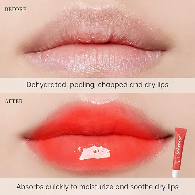 Moisturizing Lip Balm Butter for Dry Cracked Lips,Day/Night Hydrating Lip Mask, Ultra-Nourishing Lip Care Moisturizer for Soft, Smooth and Supple Lips (Vanilla Beige)