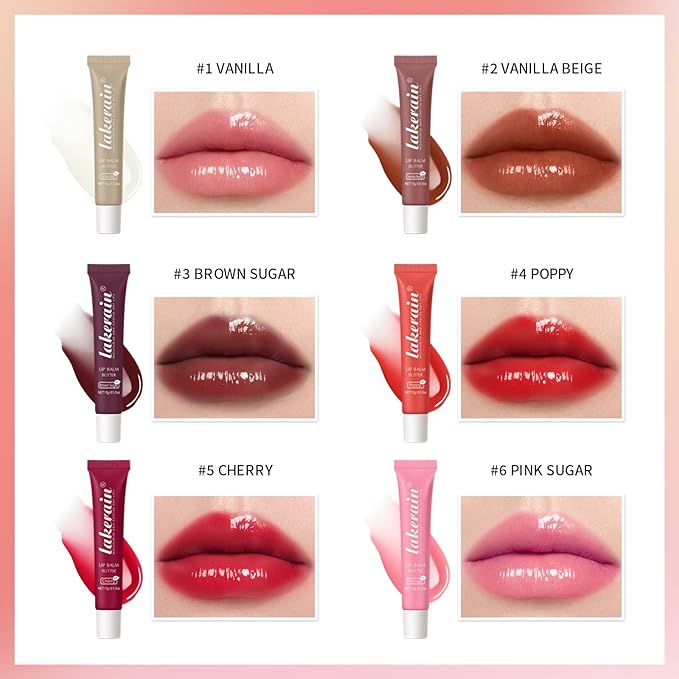 Moisturizing Lip Balm Butter for Dry Cracked Lips,Day/Night Hydrating Lip Mask, Ultra-Nourishing Lip Care Moisturizer for Soft, Smooth and Supple Lips (Poppy)
