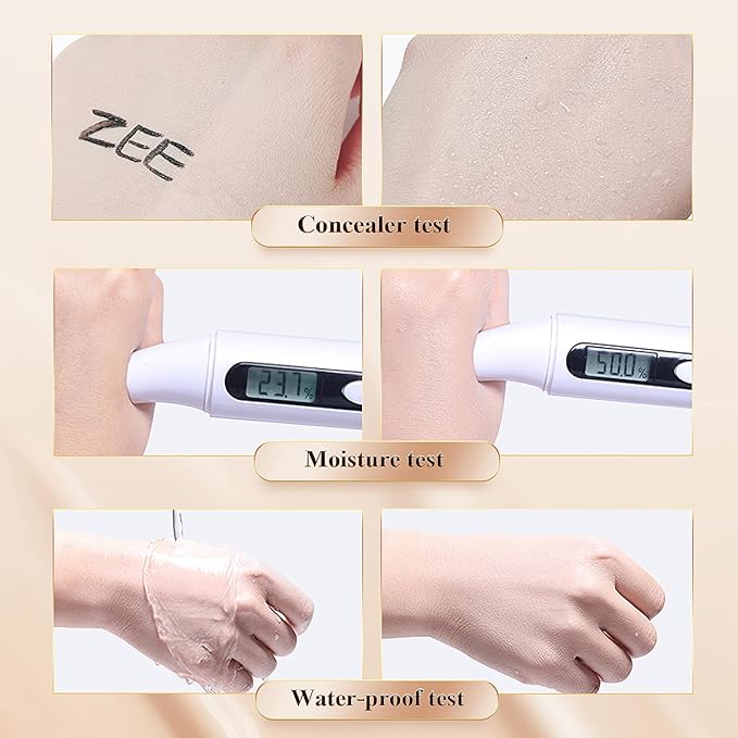 Mushroom Head Air Cushion CC Cream, Long-Lasting Brightening BB Cream Foundation With Powder Puff for Face Makeup and Mature Skin, Moisturizing Full Coverage Self Adjusting Concealer (Natural)