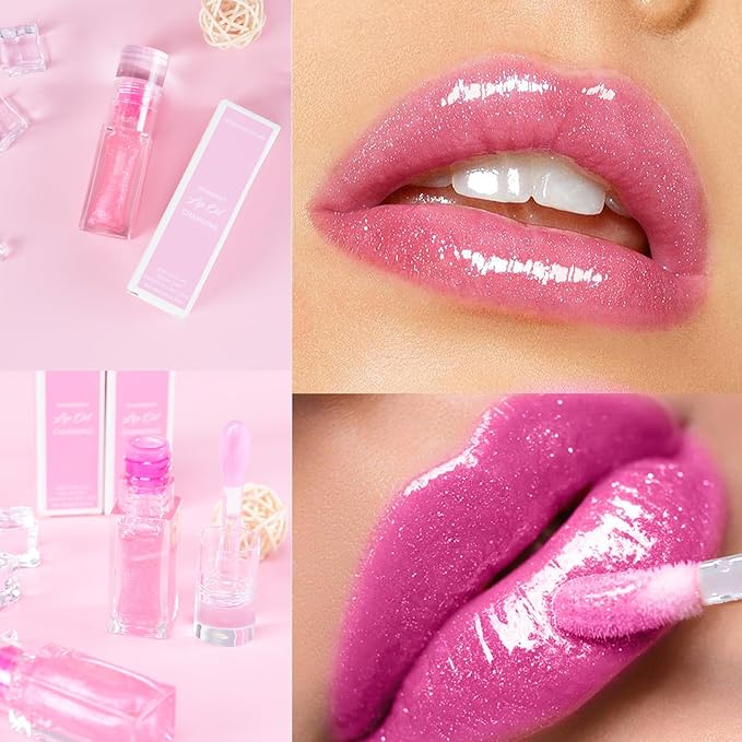 2pc Magic Color Changing Lip Oil, Hydrating Lip Glow Oil Plumping Gloss Tinted Lip Balm Transparent Moisturizing Toot Lip Care
