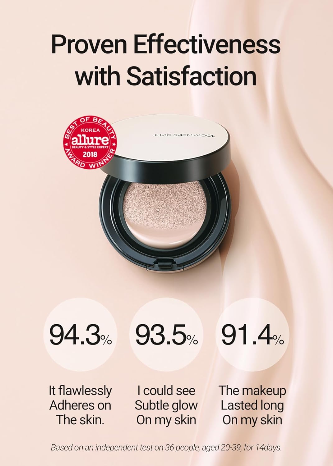 [JUNGSAEMMOOL OFFICIAL] Essential Skin Nuder Cushion (Fair Light) | Refill not Included | Natural Finish | Buildable Coverage | Makeup Artist Brand | Cream Foundation