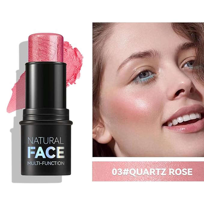 3pcs Face Contour Stick Makeup Set, Highlighter Stick Blush Stick Cream Contour Kit with Brush, Contouring Stick for Fair Skin, Concealer Makeup Stick Gift for Beginner Women Teen Girls