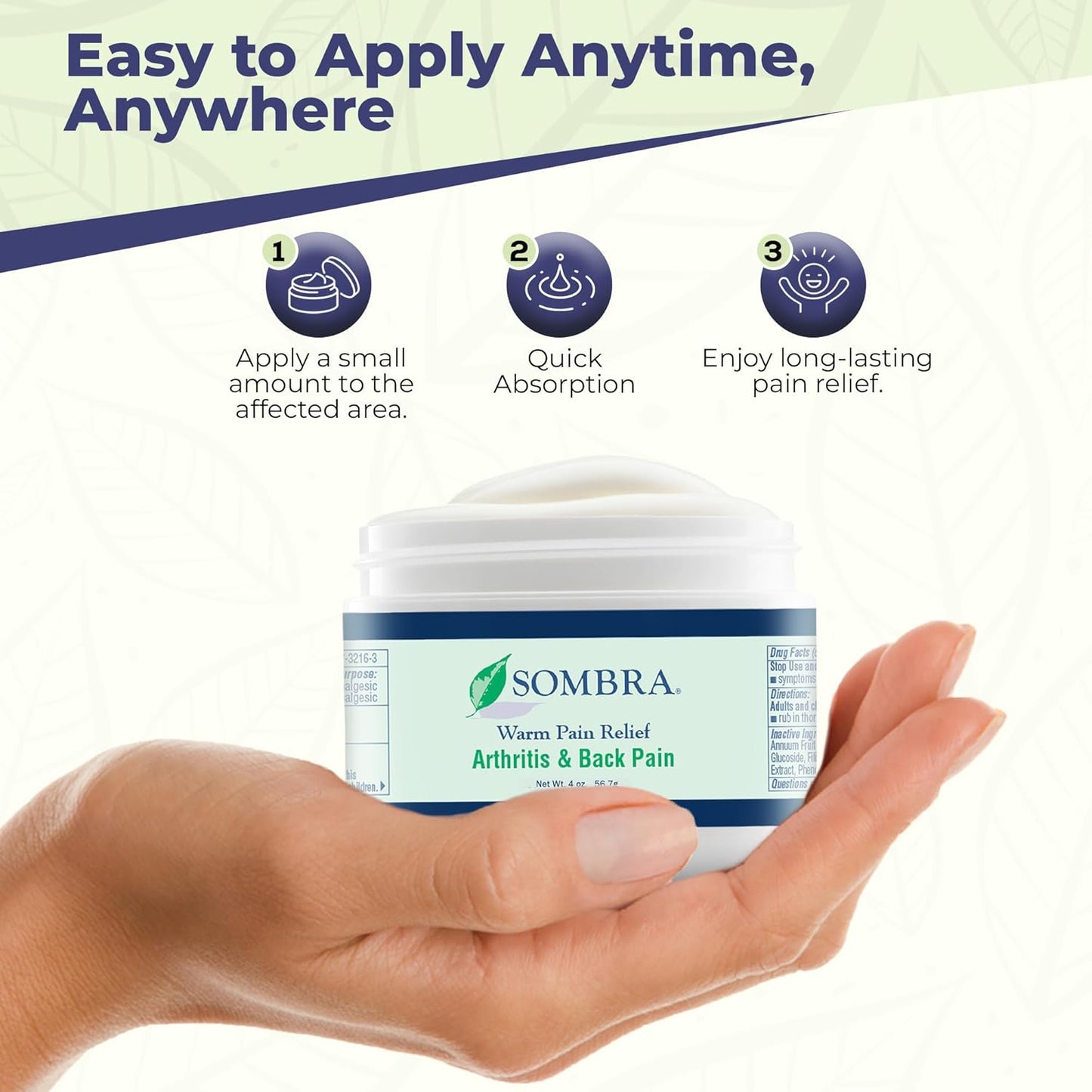Sombra Warm Pain Relief Gel, Warm Relief for Arthritis and Chronic Pain Pre-Workout Muscle Rub Vegan Formula Free of Artificial Fragrances, Dyes, NSAIDs, Wax, Petroleum, Alcohol - 4oz (2 Pack)