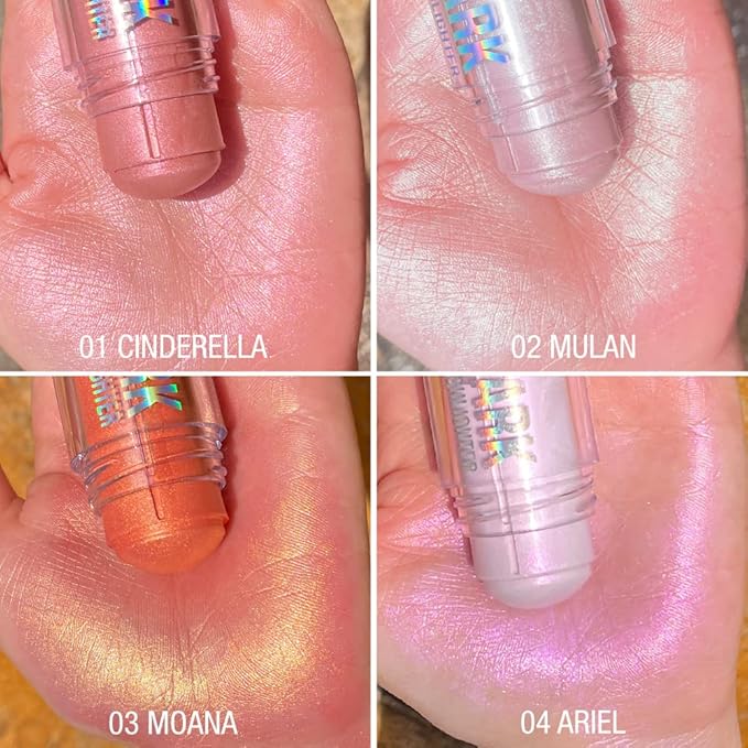 Chubby Cream Highlighter Stick for Face, Glitter Eyeshadow Makeup, Highlight Stick, Face Highlighters & Luminizers, Light Pink Peach Shimmer