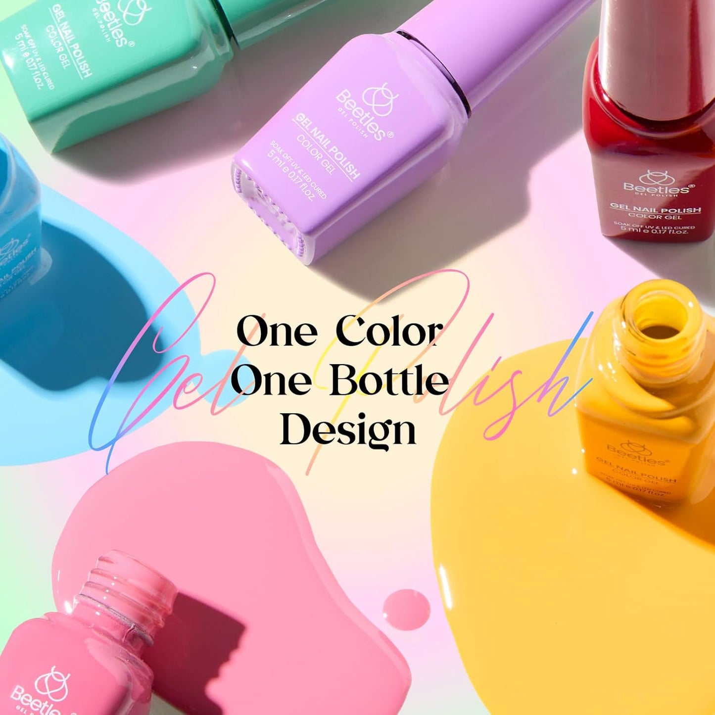 Beetles Gel Nail Polish Kit with U V Light - One Color One Bottle 45 Colors Gel Polish Kit 75 Pcs Gifts for Women Teen Girls with Top Base Coat Beauty Must Have DIY Salon Emotional Journey Collection