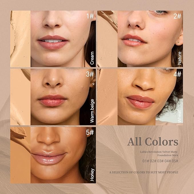 Multi-Use Foundation Stick Makeup with Brush,High Coverage Blendable Lightweight Contour Stick,Waterproof Flawless Natural Finish Creamy Foundation Makeup,Longwear Face Makeup Stick(#3)