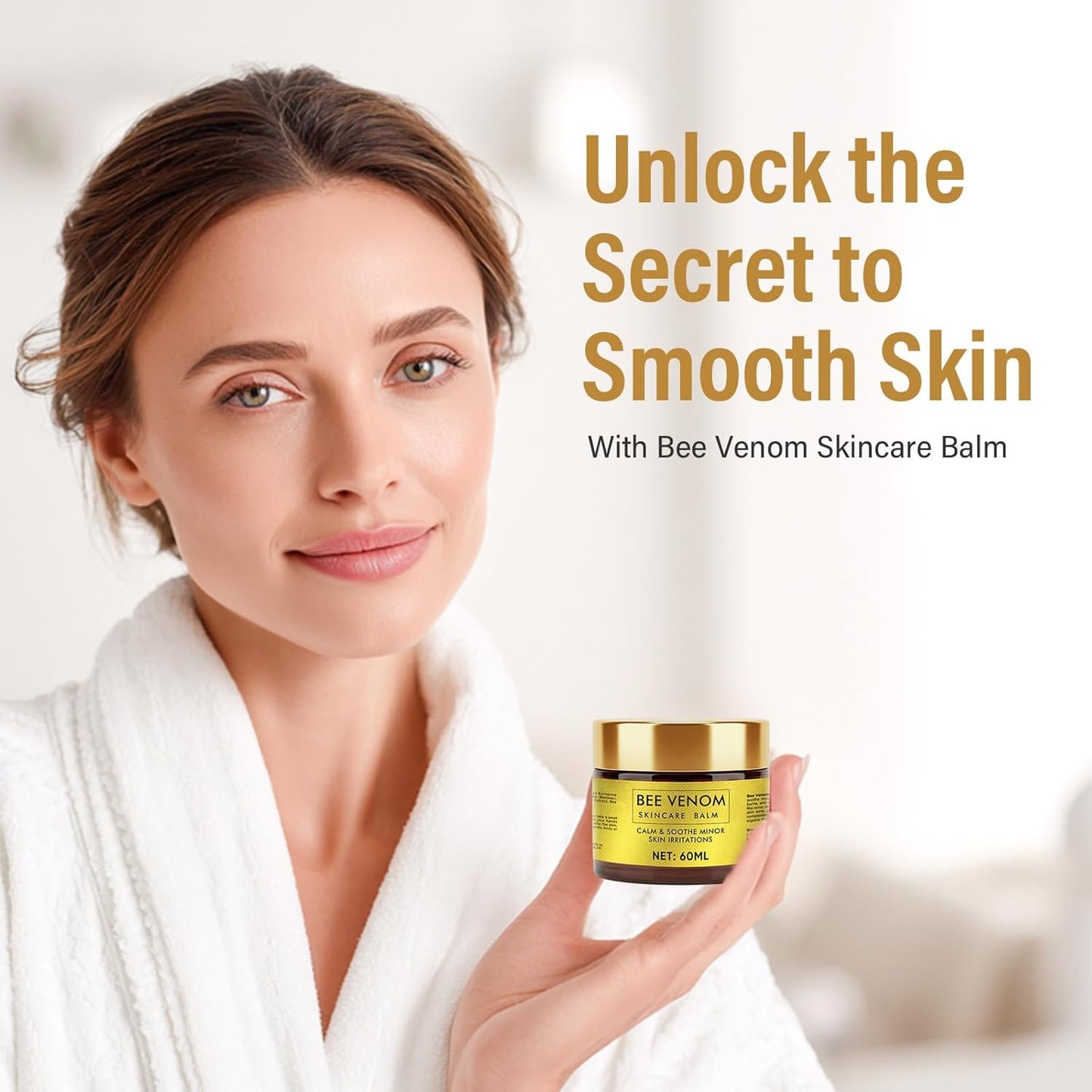 Bee Venom Cream, Bee Venom Skin Treatment Cream, Firming & Brightening Skin Tone, Natural Formula for Face, Body, Hands and Feet