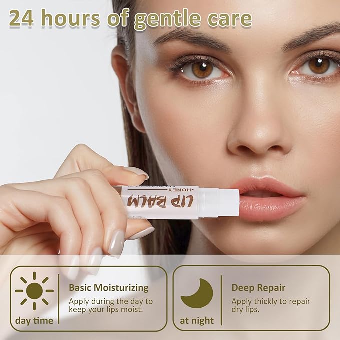 24 Pack Lip Balm Bulk, Vanilla Mint Honey, 100% Natural Lip Balm with Vitamin E and Coconut Oil, Moisturizing Lip Balm for Dry Lips