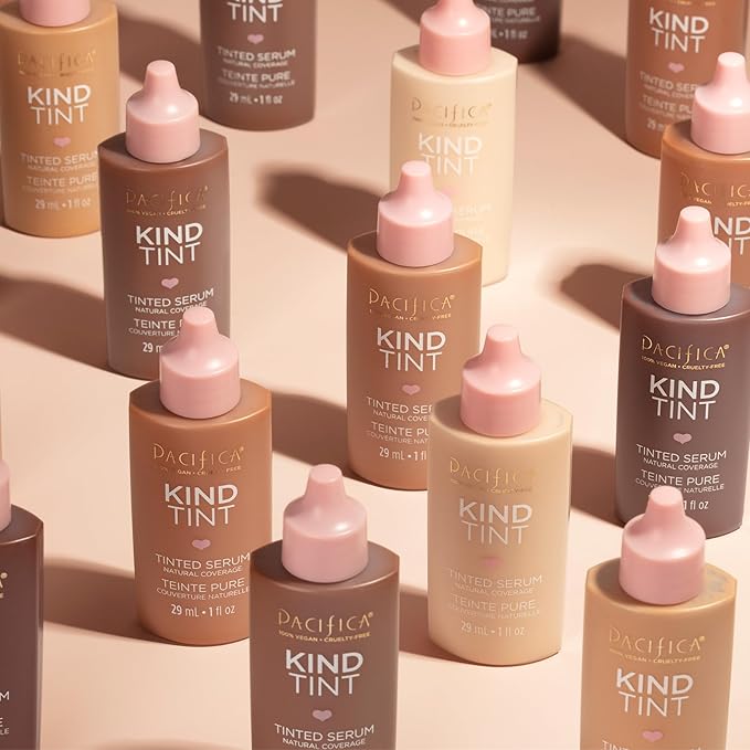 Pacifica Beauty Kind Tint Tinted Serum, Skincare, Vegan Collagen, Hyaluronic Acid, Vitamin C, Niacinamide, Caffeine, Hydrating, Lightweight Foundation, Natural Dewy Skin, Shade 02, 1 fl oz (1 Count)