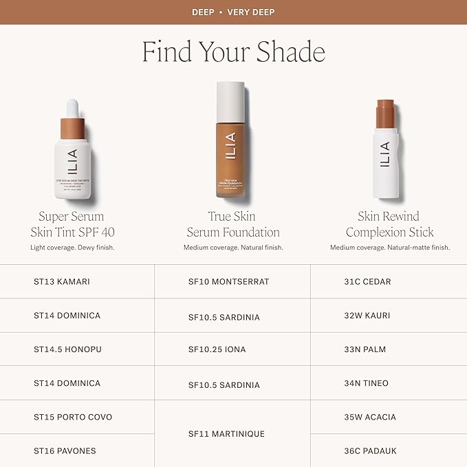 ILIA - Skin Rewind Complexion Stick - Foundation + Concealer + Skincare | Non-Toxic, Vegan, Cruelty-Free, Clean Makeup (34N - Tineo, 0.35 oz | 10 g)