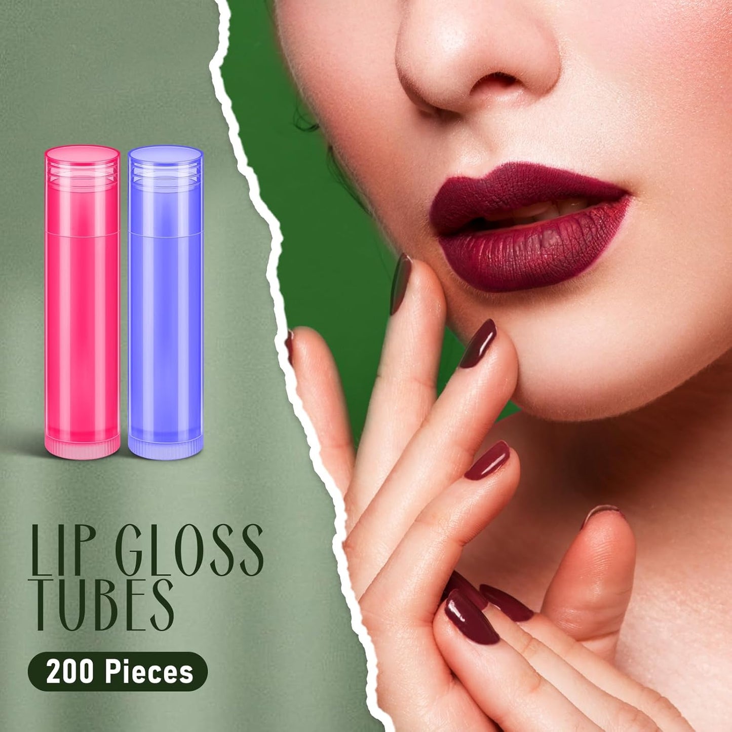 Nuanchu 200 Pcs Lip Balm Tubes Empty Lip Gloss Tubes Bulk Women 0.186 Oz/ 5.5 ml Lip Gloss Container Kit Clear PVC Lip Containers with Caps for DIY(Multicolor)