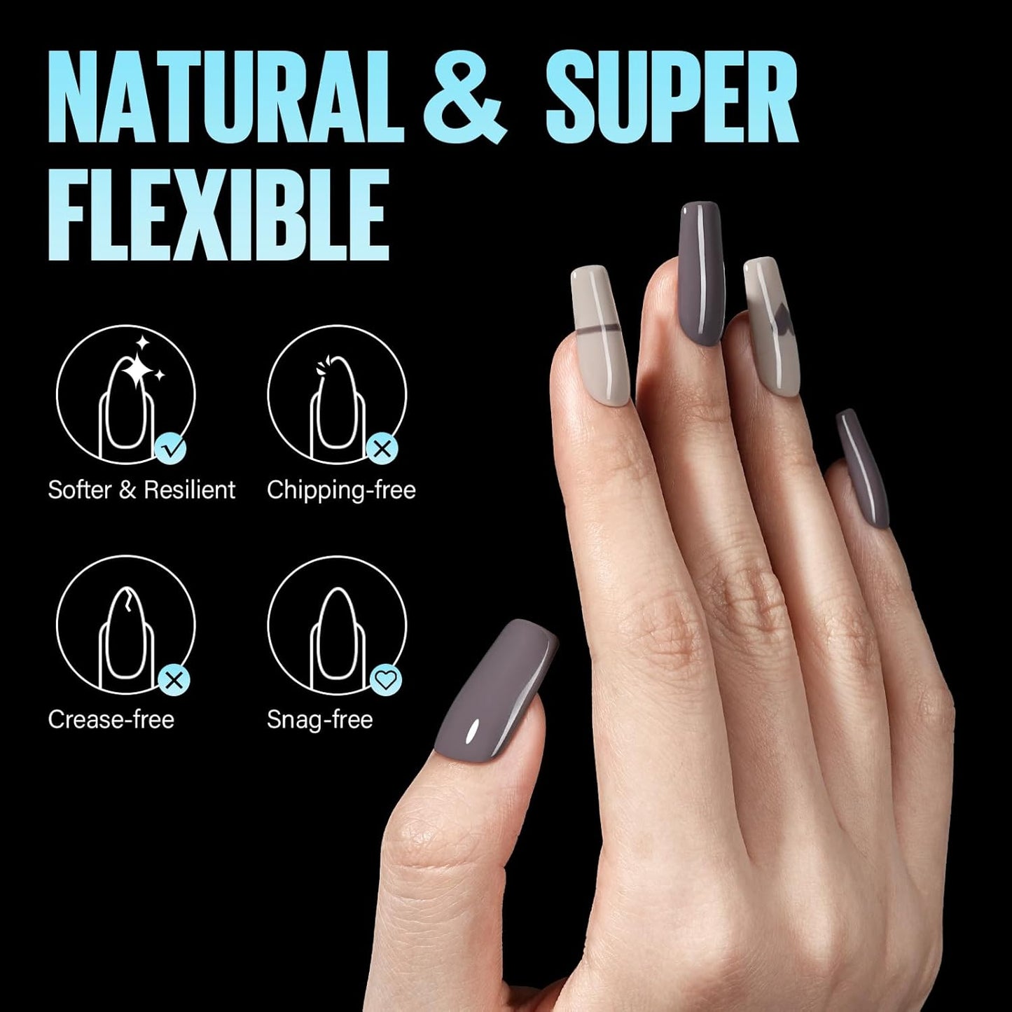 TOMICCA Medium Square Nail Tips, 504Pcs Half Matte Press on Full Cover Acrylic Nails, 12 Sizes Pre-Shape Soft Acrylic Fake Nail Tips for Nail Extension Art Home DIY Nail Salon