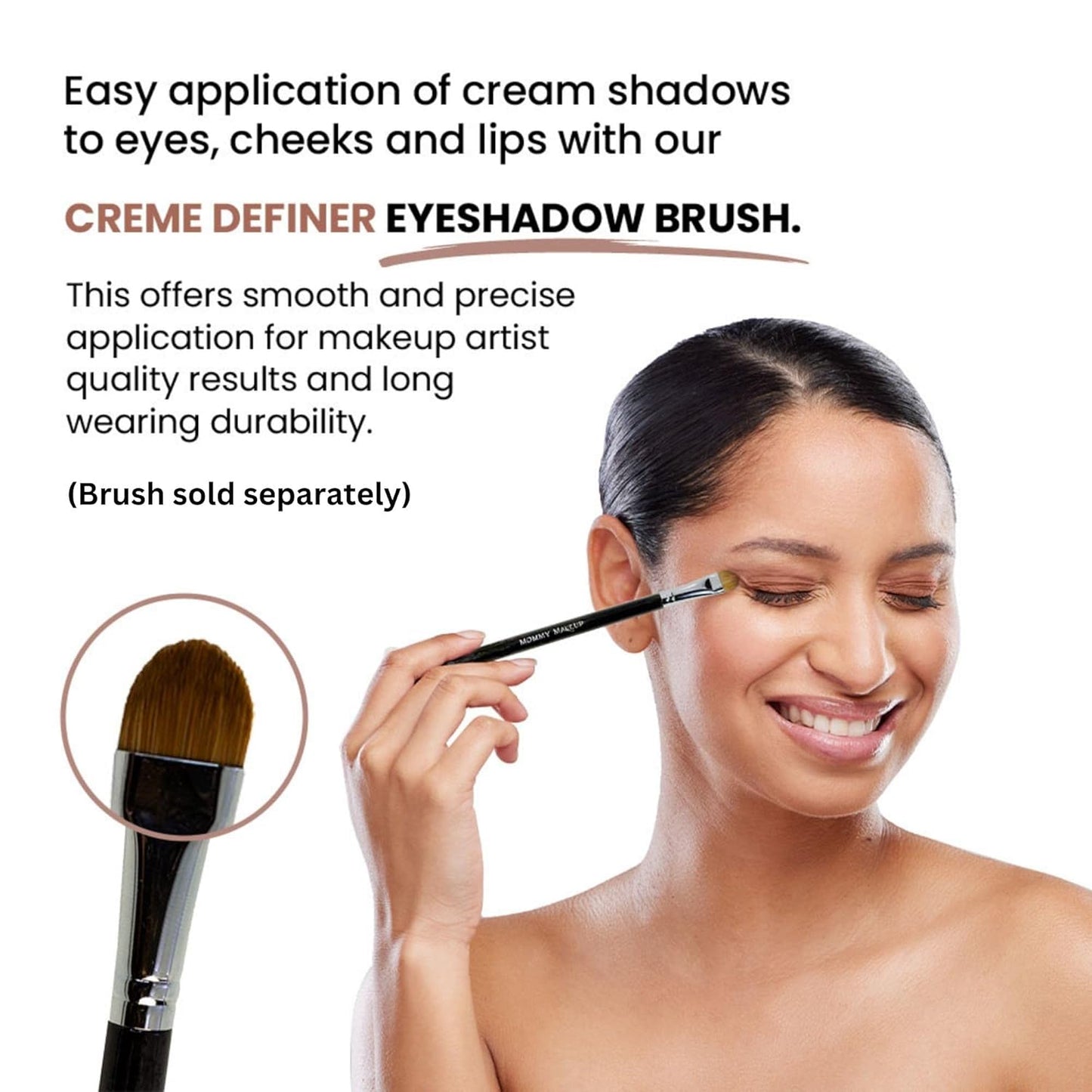 Mommy Makeup Any Wear Creme Eyeshadow - Waterproof, Crease-Proof, Long Lasting, High Pigment, Oil-free - Cream to Powder for Eyes, Cheeks & Lips (Crystal)