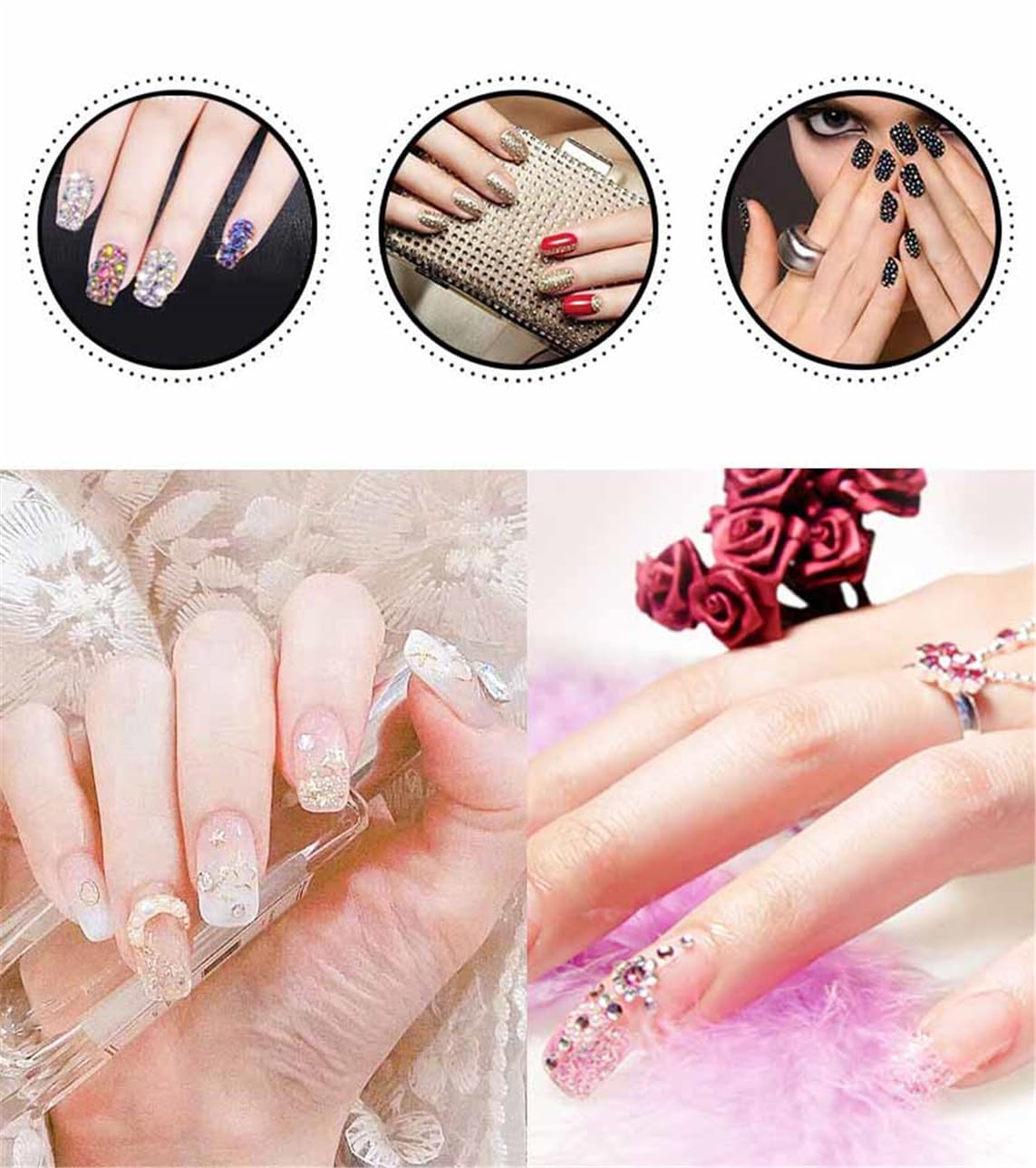 4500 Pcs SS12 3mm AB Flatback Rhinestones for Nails Art Crafts Glitter Round Shine Gems Crystals DIY Clothes Shoes （Champagne AB）