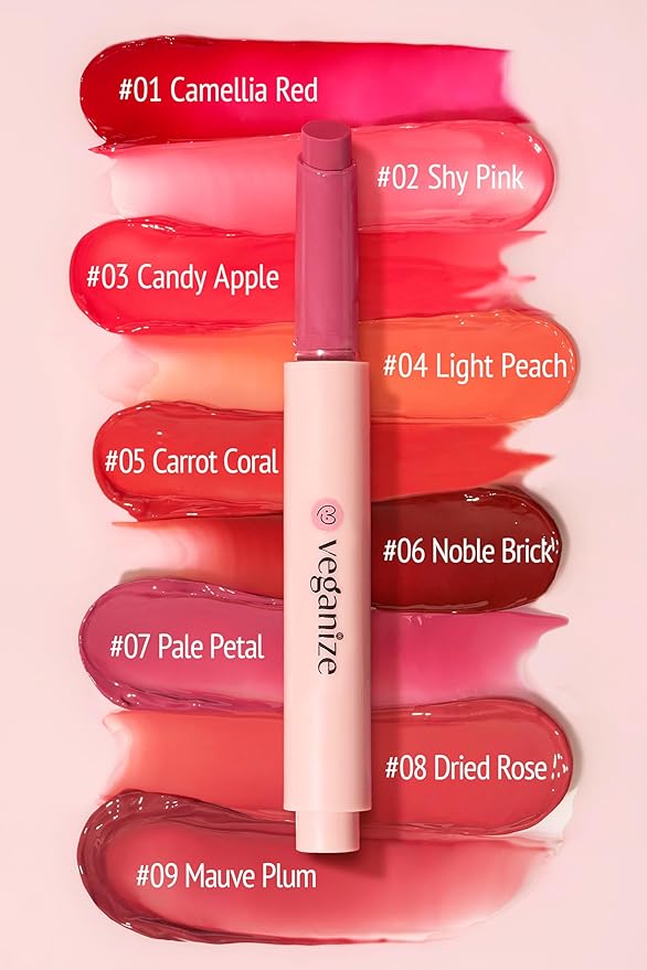 Veganize Collagen Lip Glass Balm | Hydrating Lip Balm in 9 Vibrant Colors | Moisturizing Lip Care Infused with Collagen Jelly Magic | No Animal Trial Lip Balm 0.06 oz (No. 6 Noble Brick)