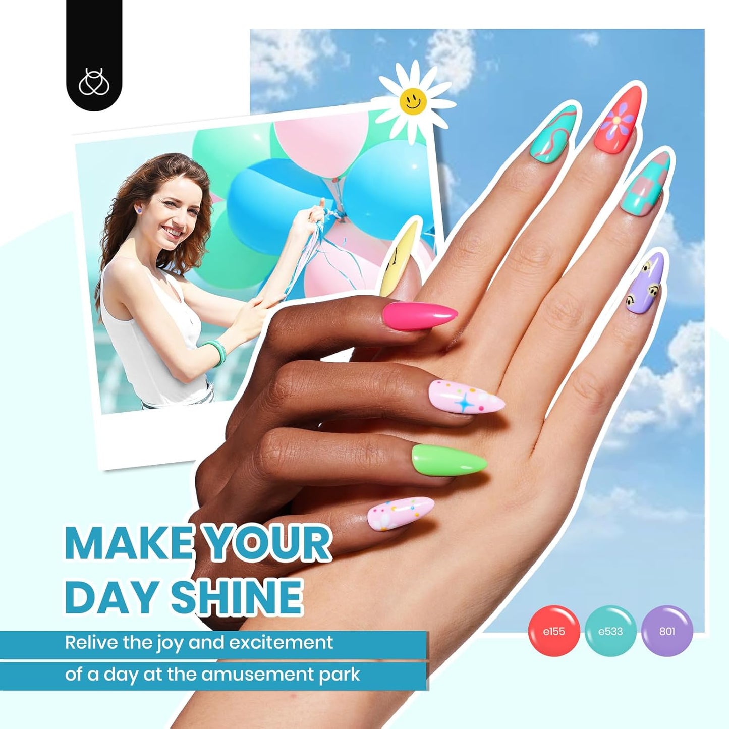 Beetles 85 Pcs Gel Nail Polish Kit with U V Light 55 Colors Gel Nail Kit for Beginners with Everything at Home Manicure Winter Nail Art Jelly Nails Emotional Spectrum Collection