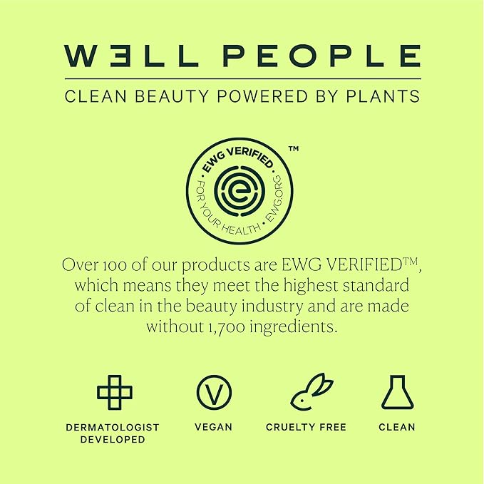 Well People Bio Powder Foundation, Lightweight & Hydrating Foundation For Perfecting & Smoothing Skin, Semi-Matte Finish, Vegan & Cruelty-free, 1C