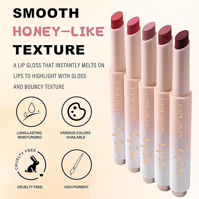 Lip Balm Click Slick, Honey Melting Lip Glow Oil, Moisturizing and Long-lasting Lip Plumper, Non Sticky Lipstick with Coconut Oil (04 Apple)