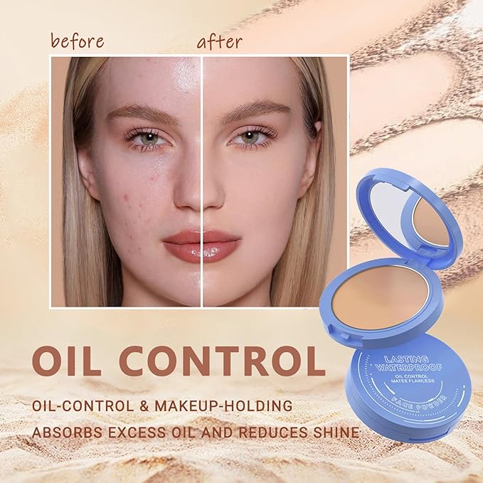 Oil Control Face Pressed Powder,Matte Smooth Flawless Setting Powder Makeup,Waterproof Long Lasting Finishing Powder,Cruelty Free Lightweight Face Cosmetics,0.35Oz(CLASSIC IVORY)