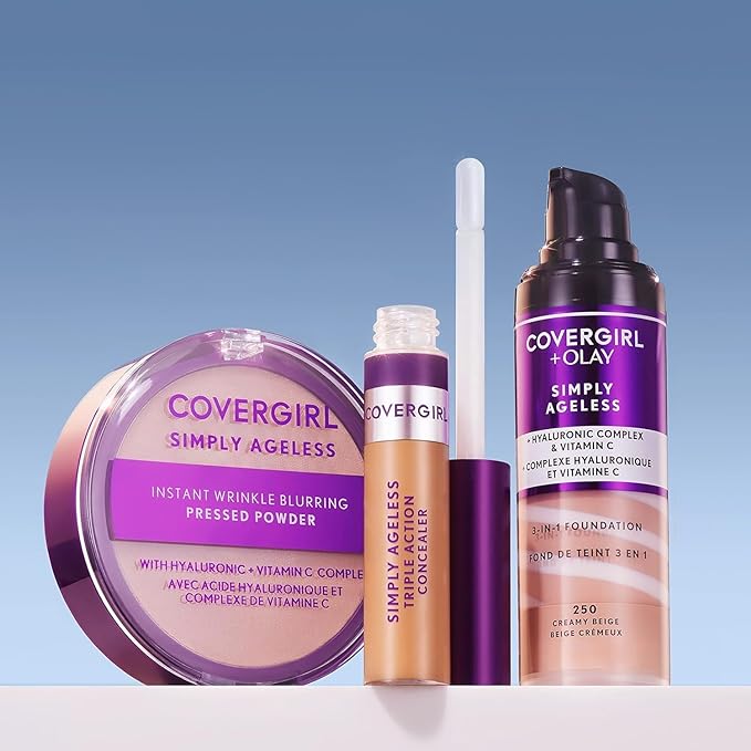 COVERGIRL COVERGIRL & olay simply ageless 3-in-1 liquid foundation, nude beige, pack of 2, 1 Ounce
