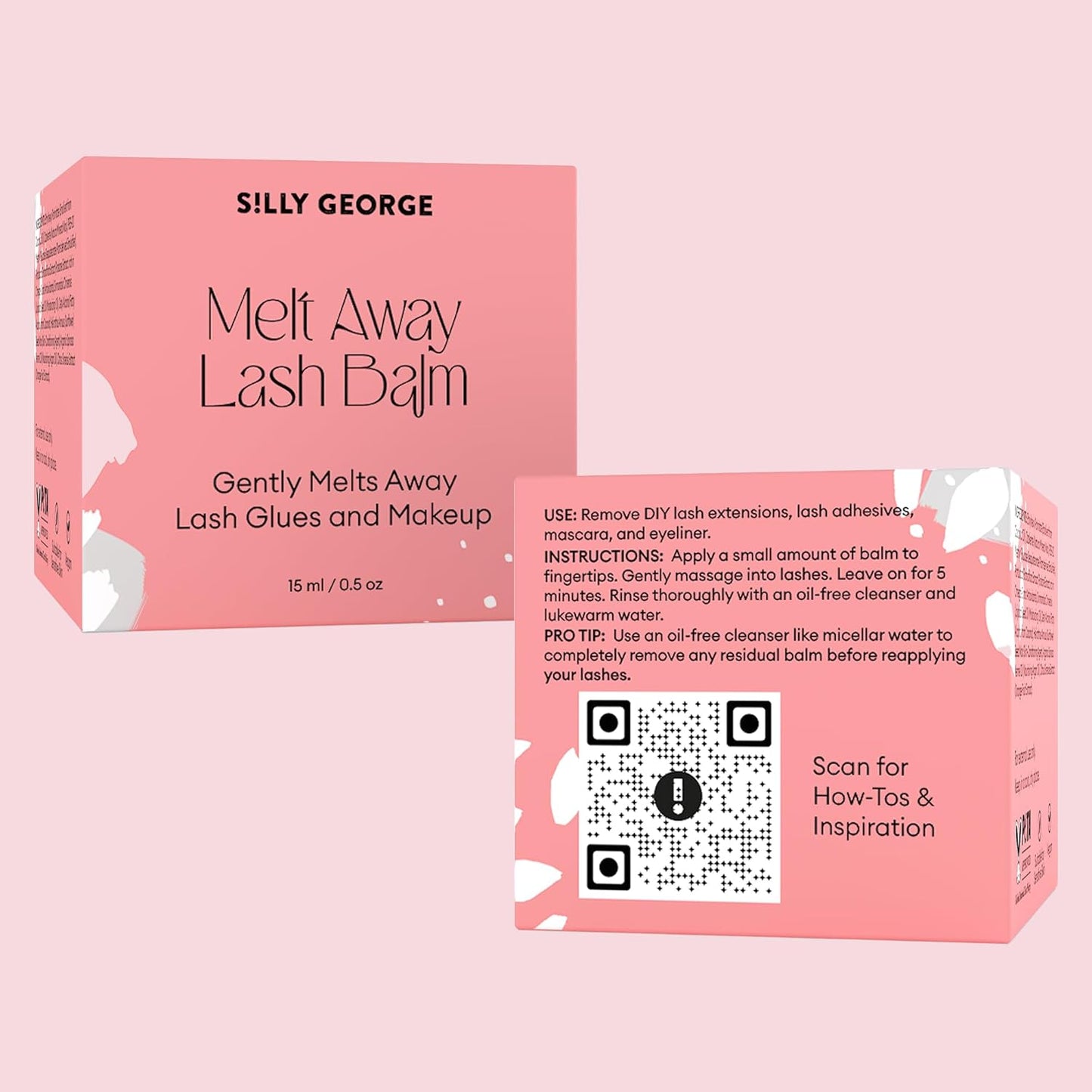 Silly George Melt Away Makeup & Lash Extension Remover - Removes All Eye Makeup (Including Mascara & Eyeliner) + Lash Extensions & Adhesives - Hydrating Moisturizer for Eyes & Lashes - 15 milliliters