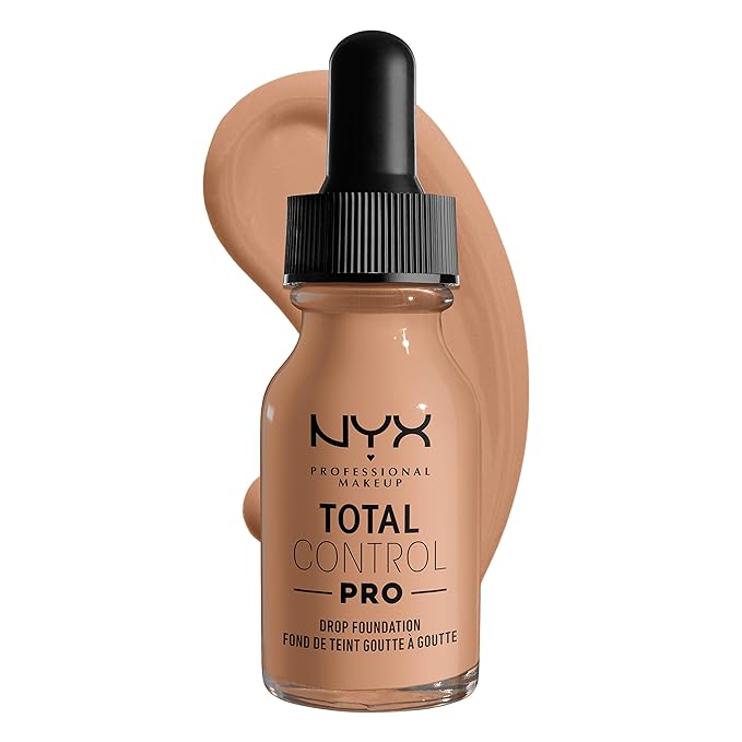 NYX PROFESSIONAL MAKEUP Total Control Pro Drop Foundation, Skin-True Buildable Coverage - Medium Buff