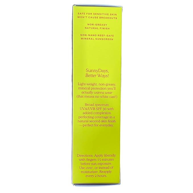Tower 28 Beauty SunnyDays SPF 30 Tinted Mineral Sunscreen - For Sensitive Skin - 2-in-1 Facial Broad Spectrum UVA/UVB Protection + Foundation – Shade 30 PCH, 1 Fl Oz