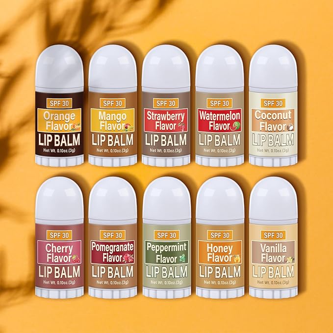 100 Pcs Mini Sunscreen Lip Balms Bulk SPF 30 Lip Balm Sticks Favors with Sunscreen SPF Employee Staff Appreciation Gifts Bulk Team Coworkers Christmas Party Gifts for Travel Beach
