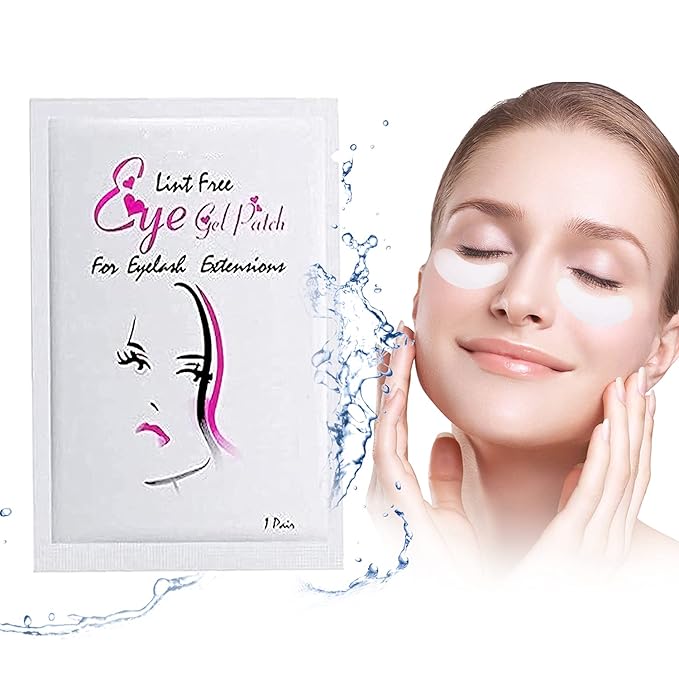 Under Eye Gel Pads Eyelash Extension Pads Lint Free DIY False Eyelash Lash Extension Makeup Eye Gel Patches Pack (50)