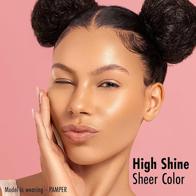 Black Radiance Beyond A Pout Plumping Lip Balm, Moisturizes & Conditions with a Blend of Botanical Oils & Hyaluronic Acid For a Glossy Finish, Vegan, Cruelty-Free - Pamper