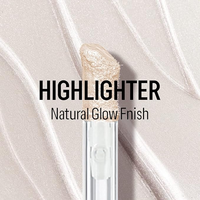 KYDA Liquid Highlighter, Moisturizing Liquid Illuminator for Face & Body, High Glossy Finish, Natural Glow Liquid Luminizer, Silky Creamy, Lightweight Blendable, by Ownest Beauty-#01