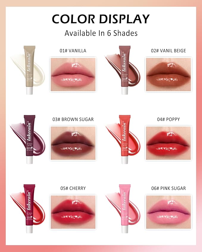 Lip Butter Balm Vanilla Beige, Hydrating Tinted Butter Lip Gloss,Sheer Lipgloss Lip Care Moisturizer,Smooth Lip Treatment,Non-Sticky Jelly Glow Reviver Fat Lip Oil,Women’s Day Makeup Gift for Women-02
