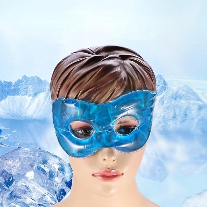 Cold Eye Mask Gel Bead Cooling Soothing Cold Eye Mask Pack Reusable Ice Mask Cold Pack for Woman & Man Sleeping, Relief Puffy Eyes, Dark Circles, Dry Eyes, Relaxing Sleep