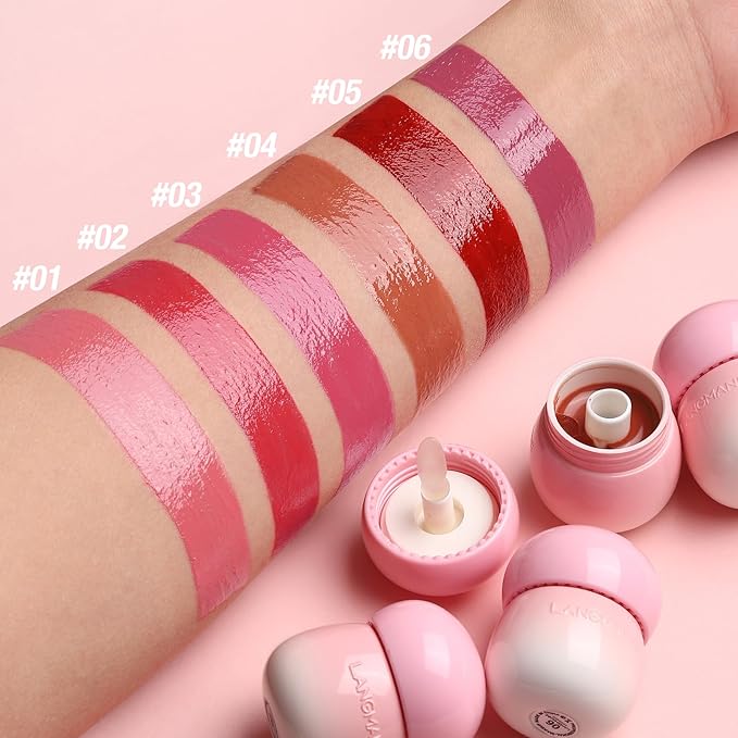 Glow Lip Balm Long-Lasting Moisturizing Lip Gloss, Plumping Lip Oil, Tinted Lip Balm Nourishing Lip Care For Dry Lips, Moisture Lip Repair Hydrating Lip Sleeping Mask Not Sticky Lip Stain(3# Rose Red)