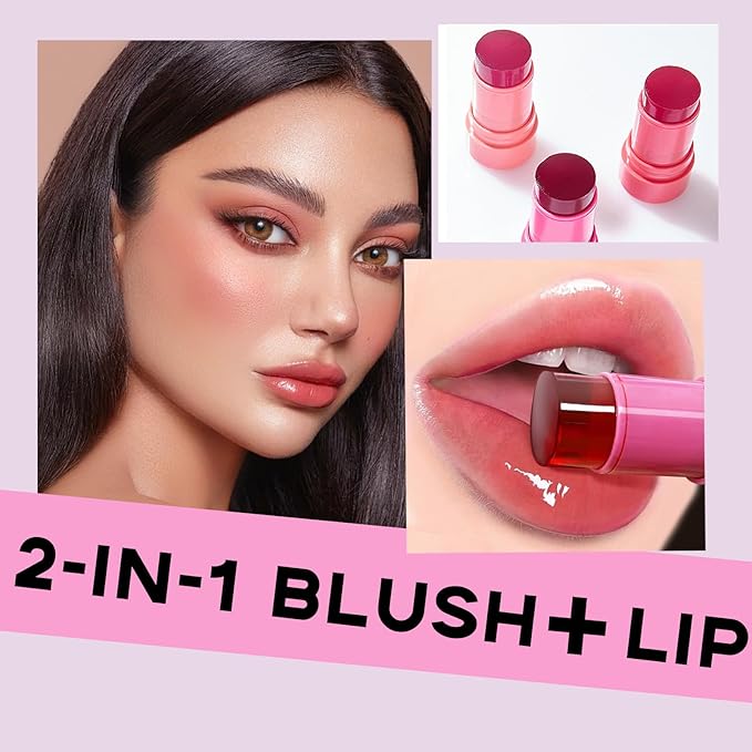 Milk Jelly Blush - Milk Blush - Sheer Cheek & Lip Stain，Long Lasting Milk Jelly Tint Have Transparent & Bright Colors (#3 coral)