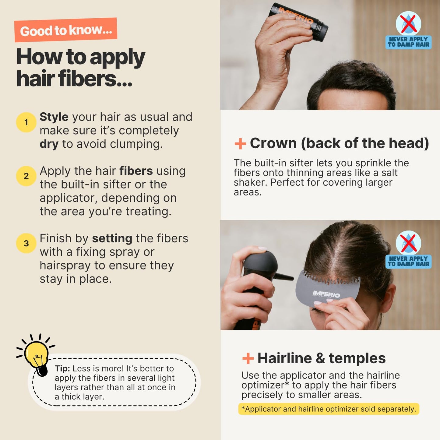 IMPERIO Hair Building Fibers for Thinning Hair - 26g Premium Hair Fibers for Women & Men - Dark Brown
