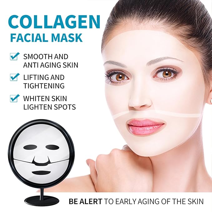 S-SNAIL-OO Bio-collagen Deep Real Mask, Collagen Mask, Bio Collagen Face Mask, Anti Wrinkle Mask, Korean Pure Collagen Gel Films Overnight Face Mask (3PCS)