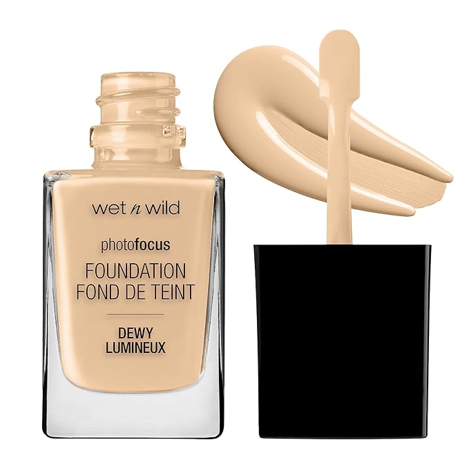 wet n wild Photo Focus Dewy Liquid Foundation Makeup, Soft Beige & Shell Ivory