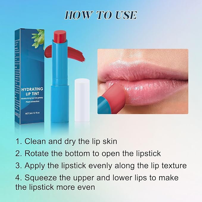 Thrives Lip Tint Hydrating,Strong Moisturizing Effect Tinted Lip Balm Bulk,Sheer Strength Hydrating Lip Tint,Hydrating Lipstick, Nourishing Ingredients Moisture Lip Tint,Non-Sticky All Day Lip Care