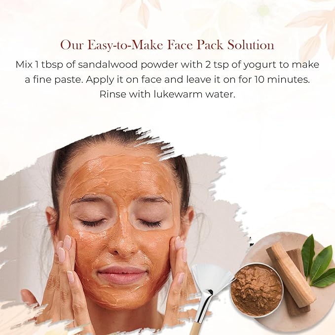 100% Natural Sandalwood Powder | (3.5 Oz) Chandan Powder for Women & Men | Herbal Sandalwood Powder for Face & Skin | Ayurvedic Face Pack for Glowing Skin, Tan Removal Mask & Natural Face Pack