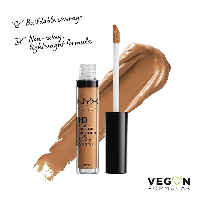 NYX PROFESSIONAL MAKEUP HD Studio Photogenic Concealer Wand, Medium Coverage - Nutmeg