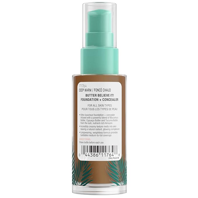 Physicians Formula Butter Believe It! Foundation + Concealer Deep Warm | Dermatologist Tested, Clinicially Tested