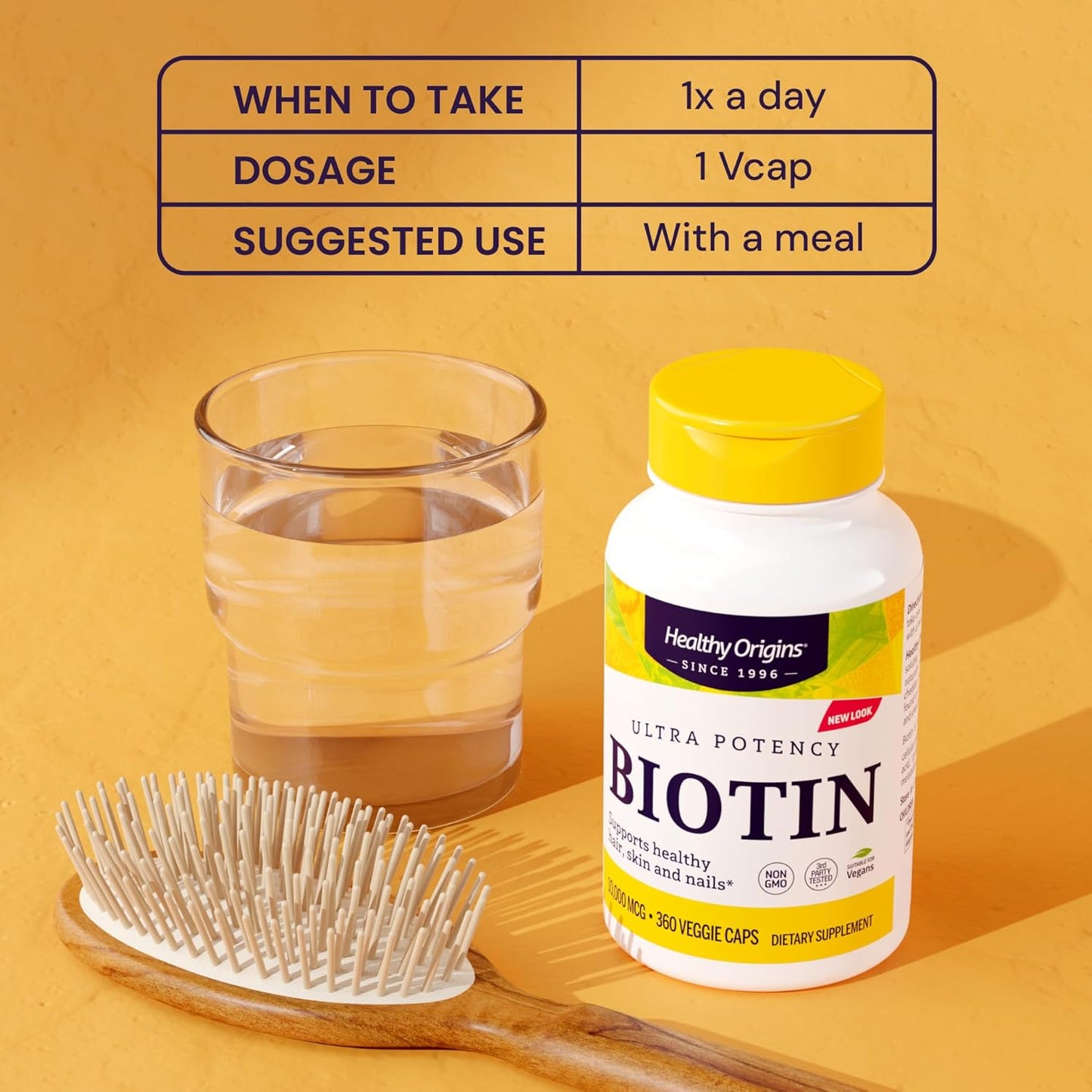 Healthy Origins Biotin 10,000 mcg (USP Grade, Non-GMO, Gluten Free, Hair Support, Nail Support), 150 Veggie Caps