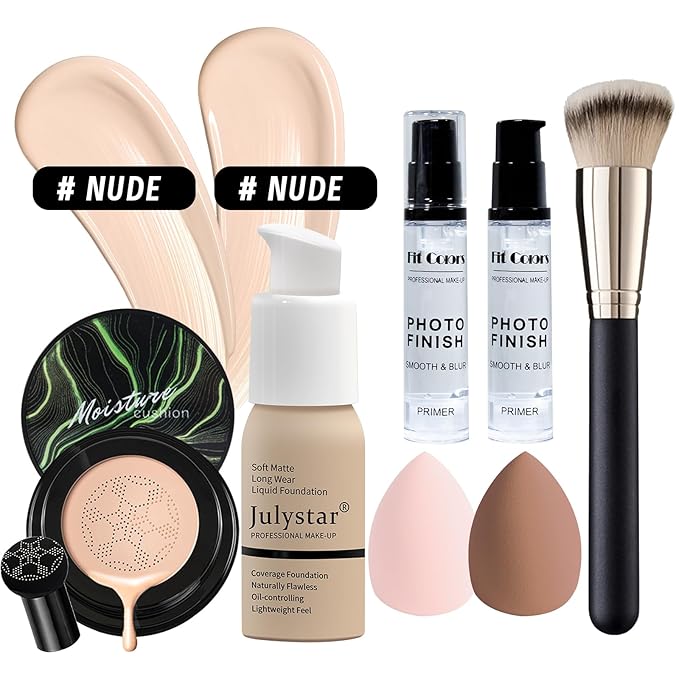 Makeup Kit Set for Women, Makeup Present for Women Teen Girl, Eyeshadow Foundation CC Cream Face Primer, Makeup Brush Sponge, Lipstick, Eyebrow Soap Pencil Mascara Eyeliner Cosmetic bag