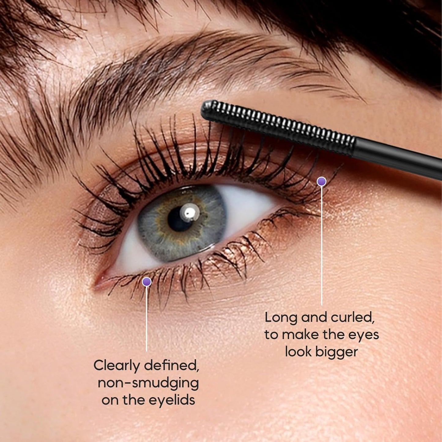 Iron Wand Mascara, 2025 New Metal Wand Mascara Volume and Length Waterproof, Long-Lasting 3D Curling Eyelash Lash Extensions Iron Mascaras (Brown)